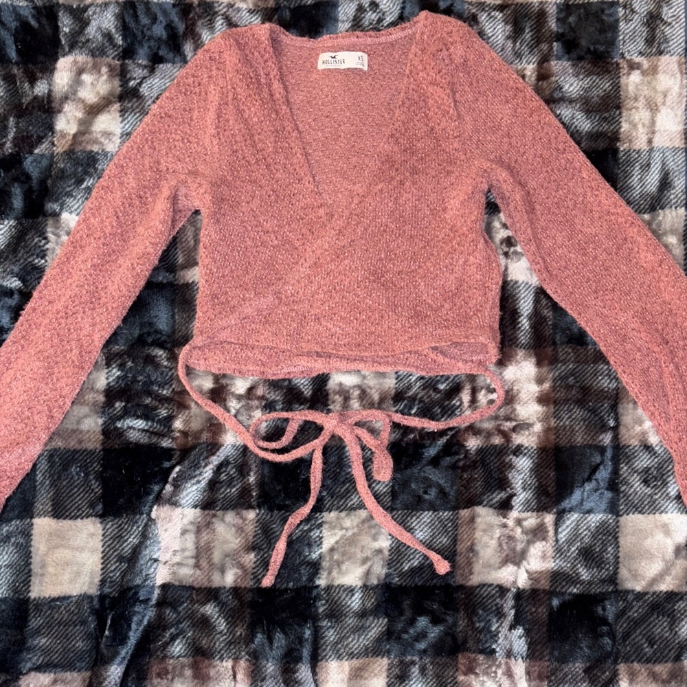 Wild Fable Dusty Pink Wrap Crop Top